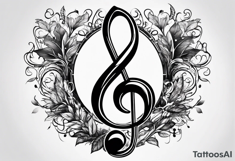 A music note in nature tattoo idea