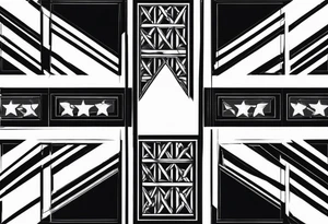 negative blackwork of Alberta flag tattoo idea