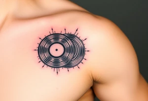 vinyl records as an expression of love for house music tattoo idea