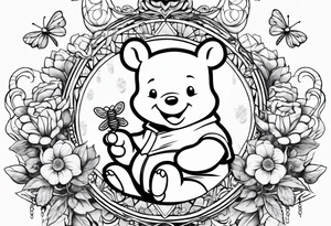 Winnie Pooh hand in the honey tattoo idea