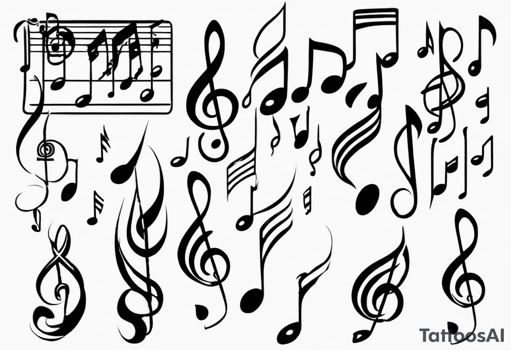 music staff notes tattoo idea