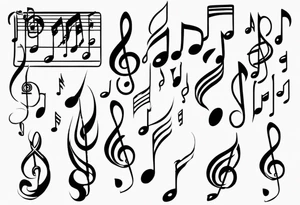 music staff notes tattoo idea