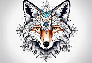 Constellation, animal fox , snowflake tattoo idea