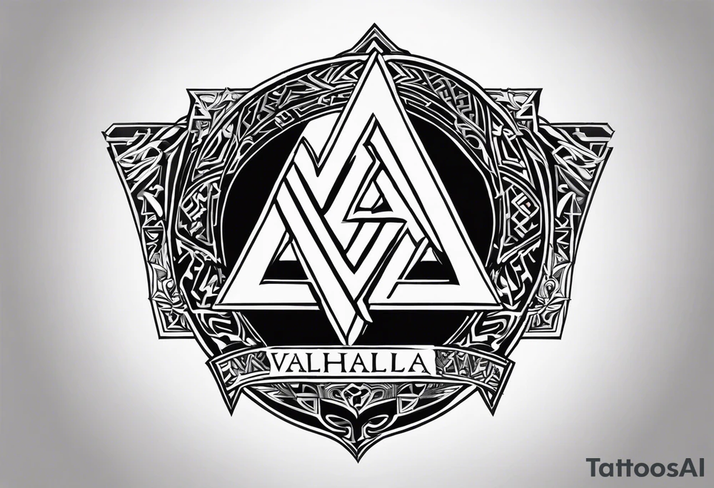 Valhalla shield valknut sword tattoo idea