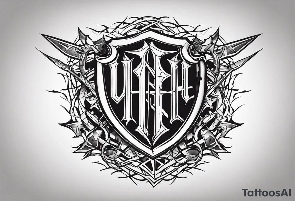 Valhalla
sword shield barbed  wire tattoo idea