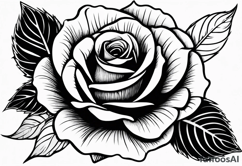Black rose with strings tattoo idea