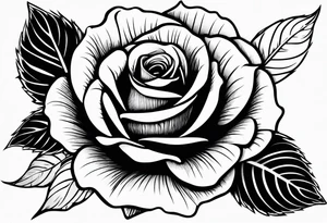 Black rose with strings tattoo idea