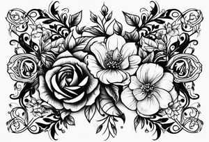 Floral table runner tattoo idea