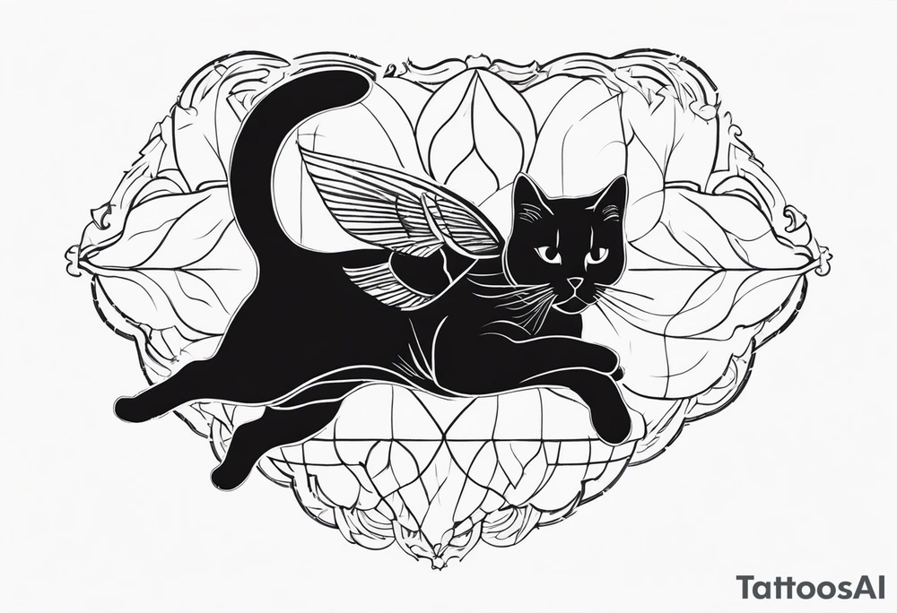 skydiving cat tattoo idea