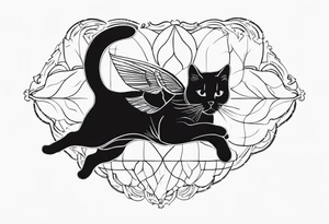 skydiving cat tattoo idea