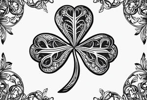 a single three leaf clover with vine tattoo idea