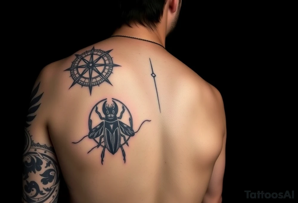 Let's create a tattoo, I'm egyptian half Palestinian, I have lived in America, Malaysia, Saudi Arabia, and now living in Australia where I'm going to stay. I want tattoos on my left arm, I first wanted a sleeve but now I'm liking the style of having just many individual tattoos on the same arm, but I still want a theam I have attached some examples, help me out with a design. I'll leave the style up to you, something like Jhonny depp. I don't like compasses, or scarab beatles tattoo idea