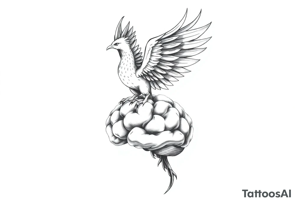 phoenix coming out of a brain tattoo idea