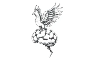 phoenix coming out of a brain tattoo idea