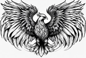 phoenix wings that makes a heart tattoo idea