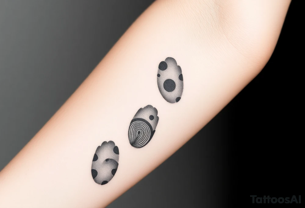 A set of black and white fingerprints tattoo idea