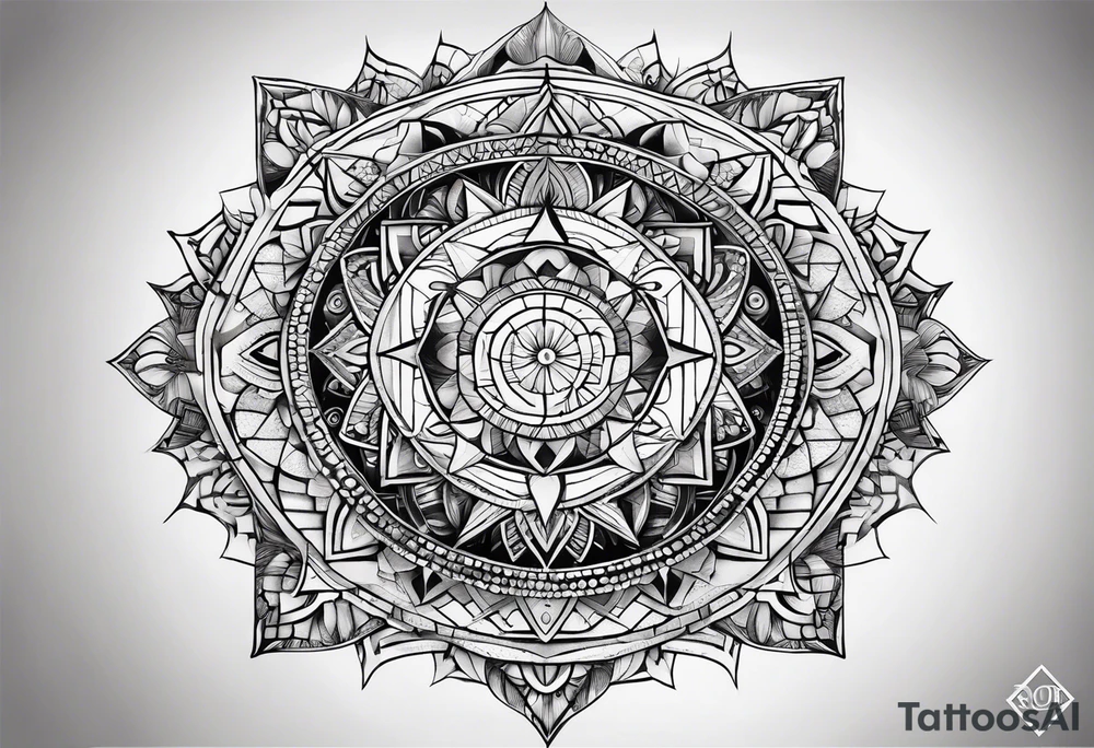 Geometric shapes that represent balance in life. No scales or mandala. tattoo idea