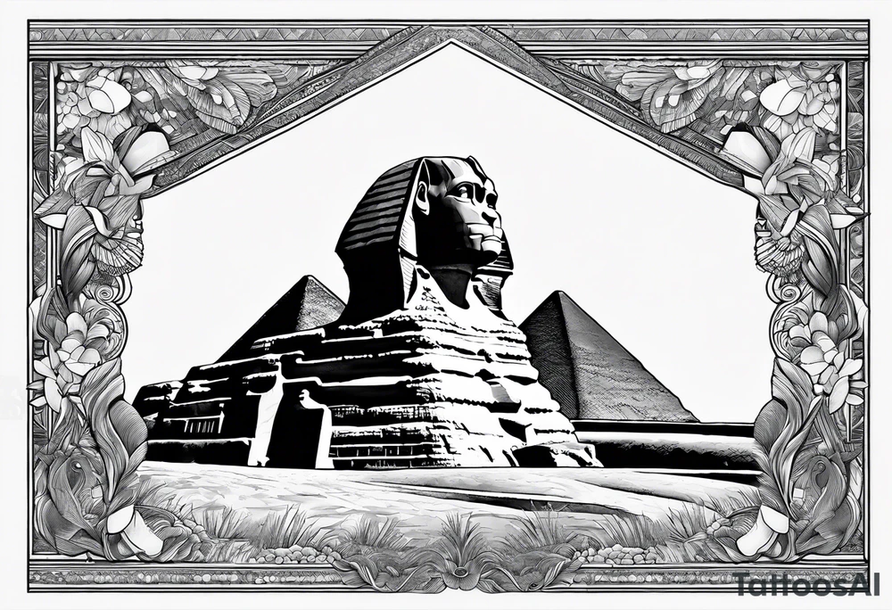 The Great Sphinx of Giza breaking the pyramids of Egypt tattoo idea