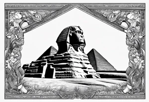 The Great Sphinx of Giza breaking the pyramids of Egypt tattoo idea