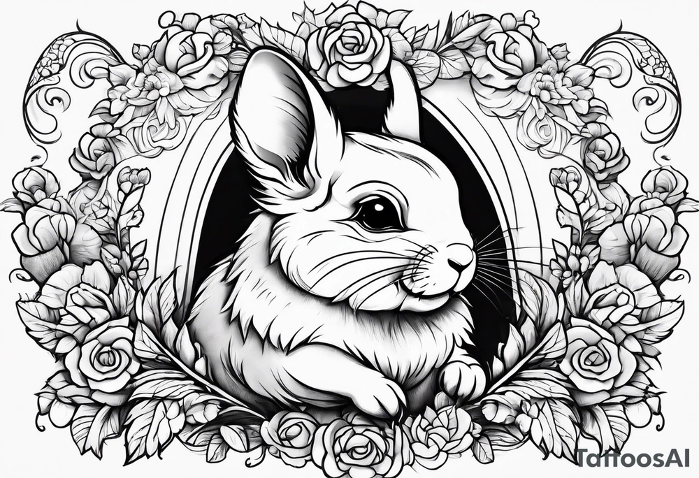 Cute lazy sassy Chinchilla tattoo idea