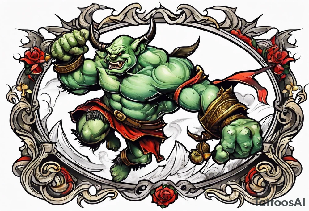 leaping ogre tattoo idea