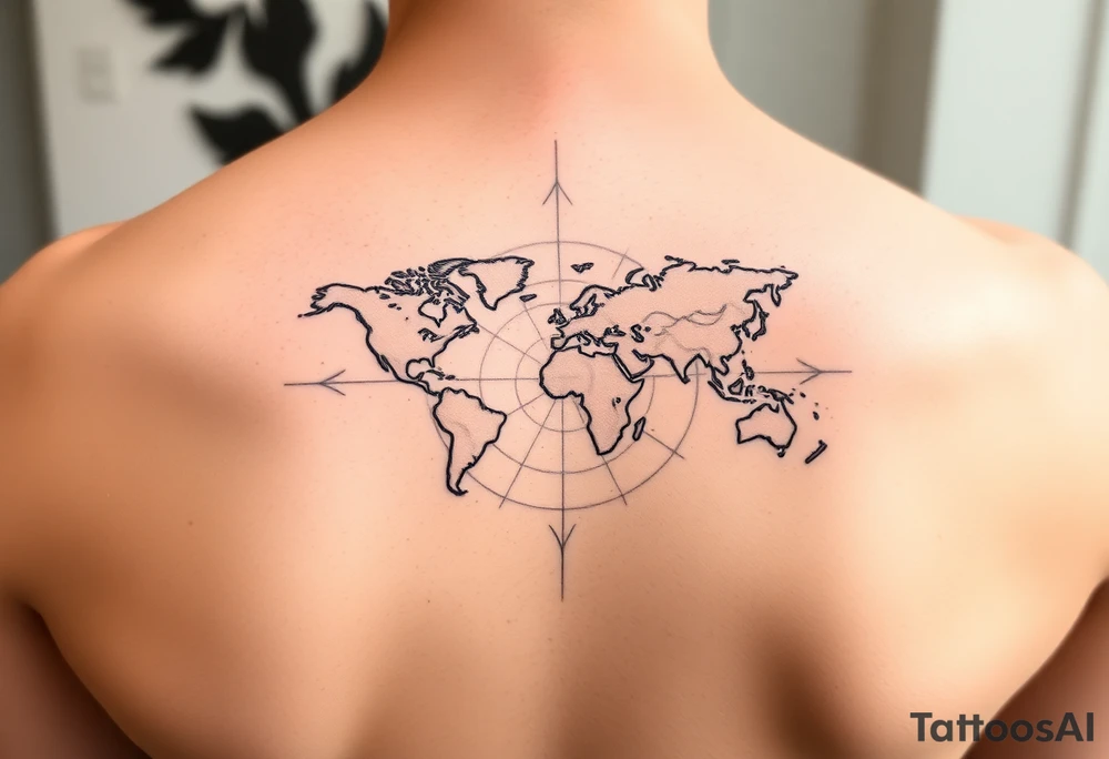 Minimalist tattoo for women who love travel and science, make feminine tattoo idea