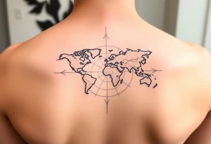 Minimalist tattoo for women who love travel and science, make feminine tattoo idea
