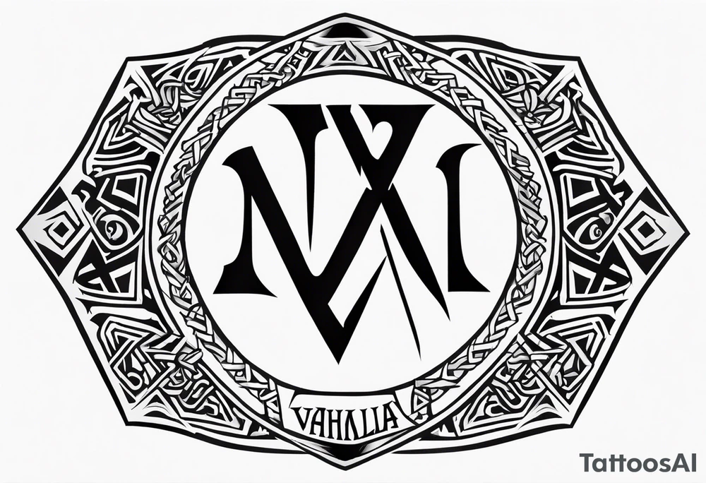 Valhalla valknut shield axe sword tattoo idea