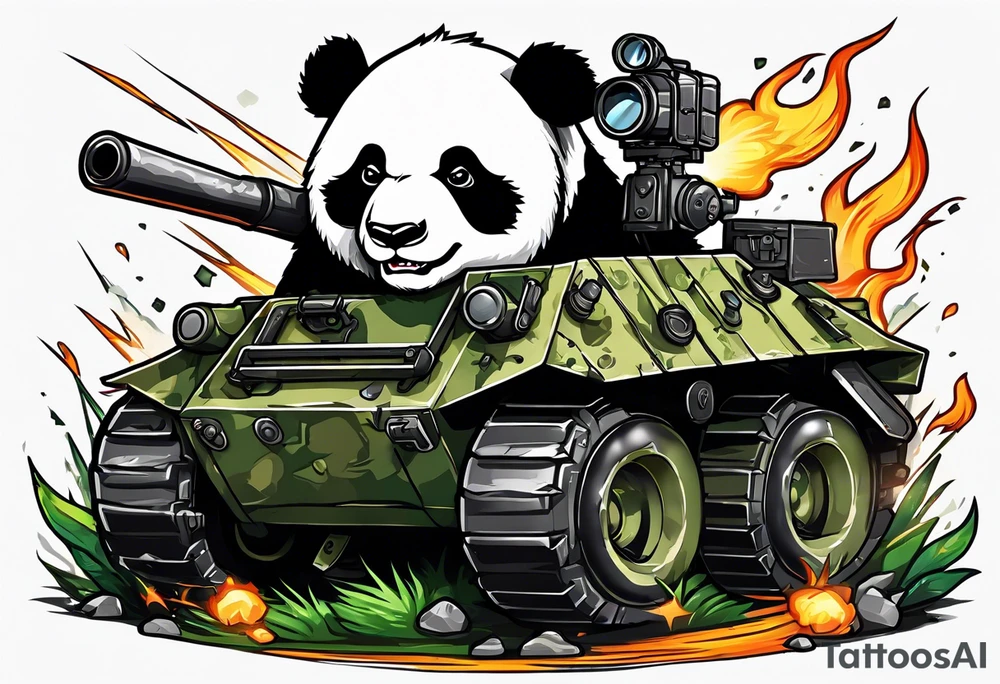 Panda of War with anti tank mine and G36 tattoo idea