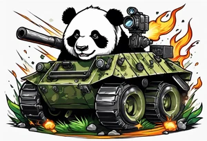 Panda of War with anti tank mine and G36 tattoo idea