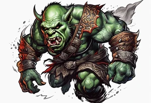 leaping orc tattoo idea