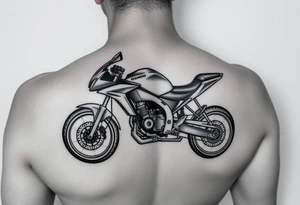 Honda cbr600 drawn minimally in a circuit board style tattoo idea
