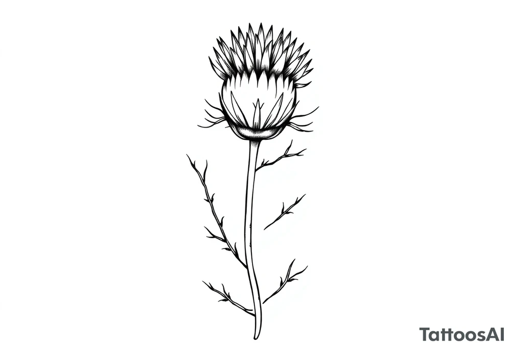 thistle minimalist for hand with message tattoo idea
