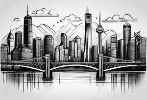 Skyline Black and white tattoo idea