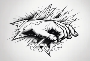 Lightning on hand tattoo idea