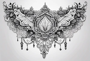 lace sternum tattoo idea
