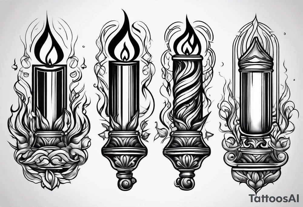 Torch and flames tattoo idea