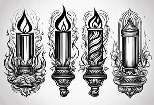 Torch and flames tattoo idea