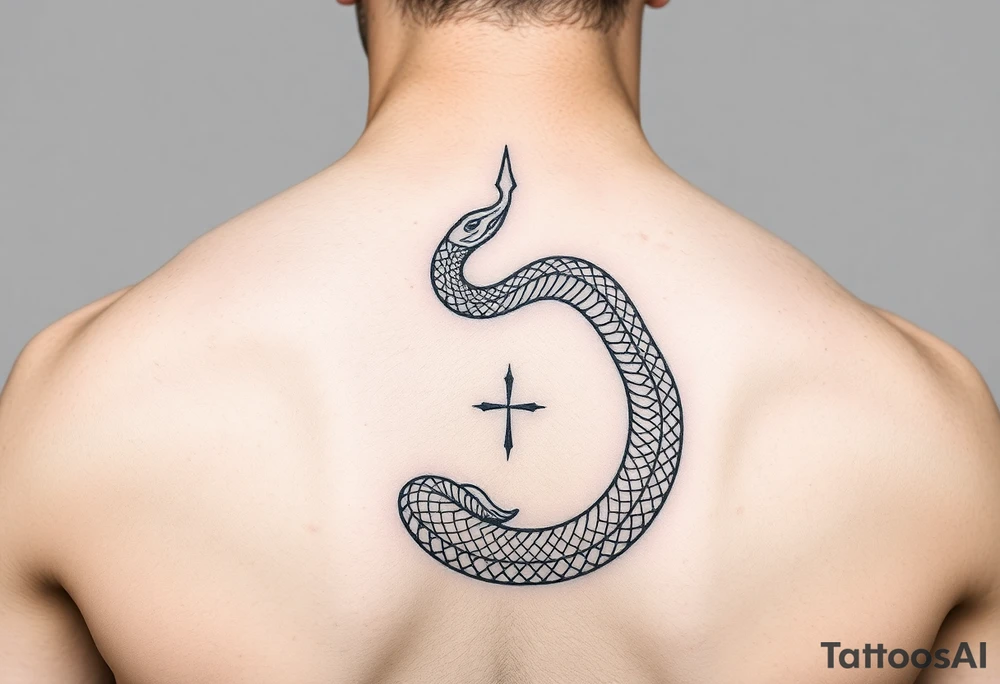 Vertical snake tattoo on arm tattoo idea