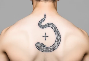 Vertical snake tattoo on arm tattoo idea