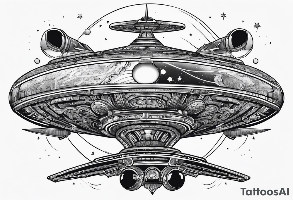 Afrofutistic space 
ship tattoo idea