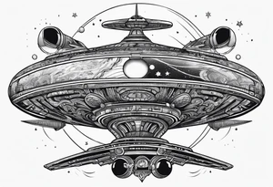 Afrofutistic space 
ship tattoo idea