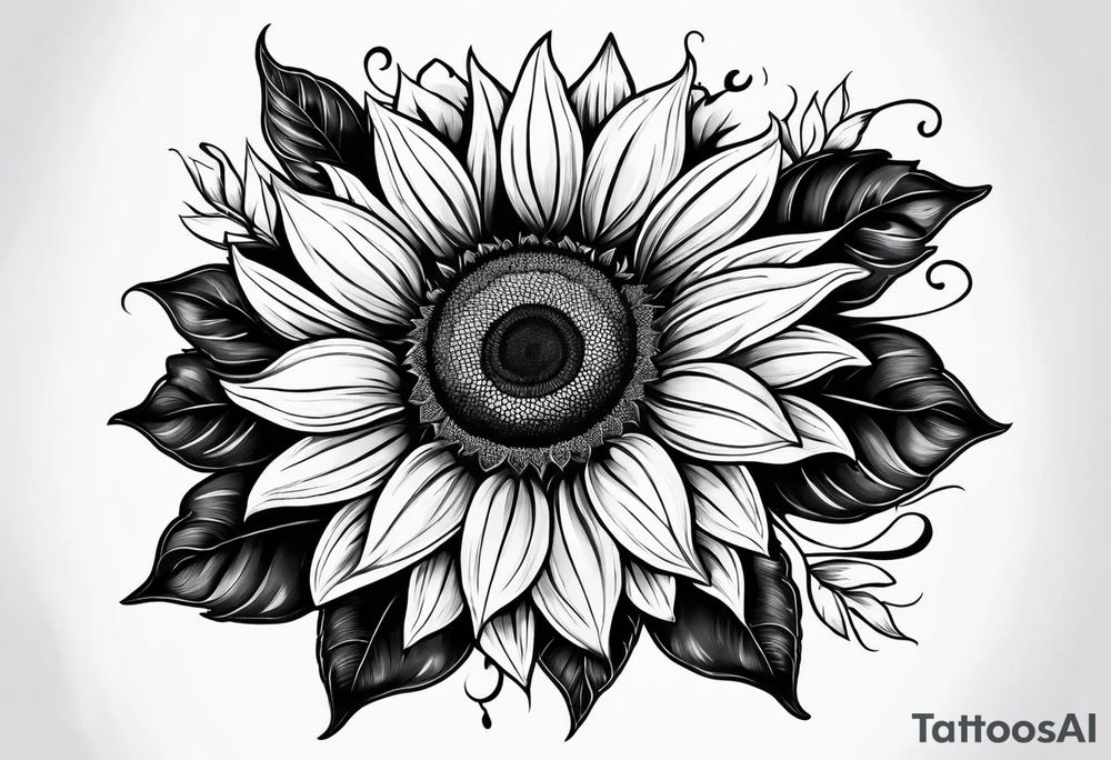 sunflower sleeve tattoo idea