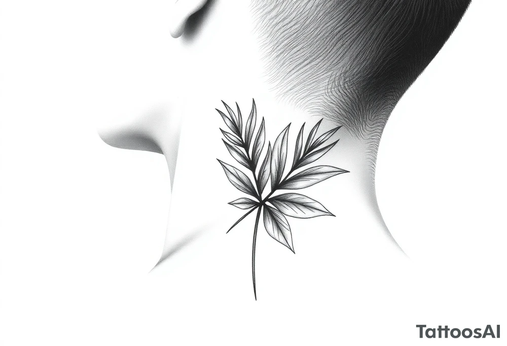 palm leaves neck tattoo tattoo idea