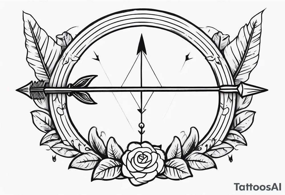 Traditional Bow and Arrow tattoo idea