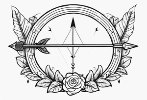 Traditional Bow and Arrow tattoo idea