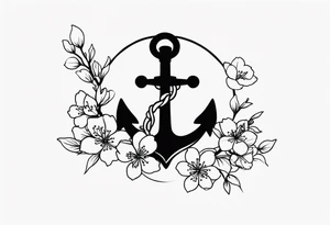 cherry blossom with anchor tattoo idea