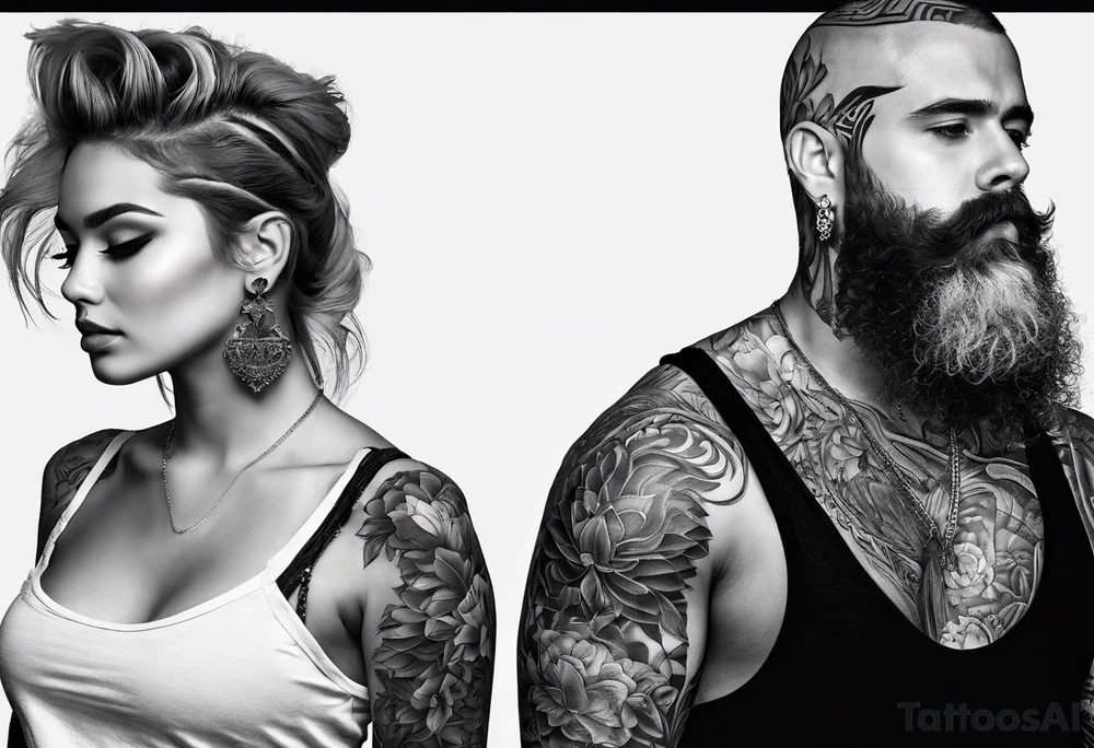 Two people stand above two people they had just shot tattoo idea