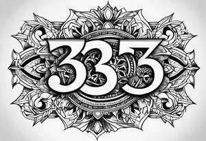 The numbers “333” tattoo idea