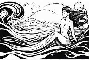 Mermaid in water tattoo idea